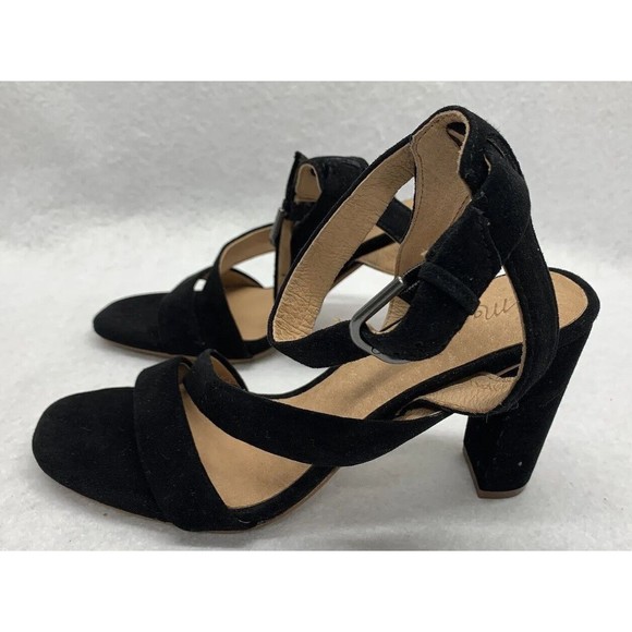 Madewell Sandal Shoes Womens Size 9 Strappy Black Suede Heels Party Church AE243 - Picture 4 of 15